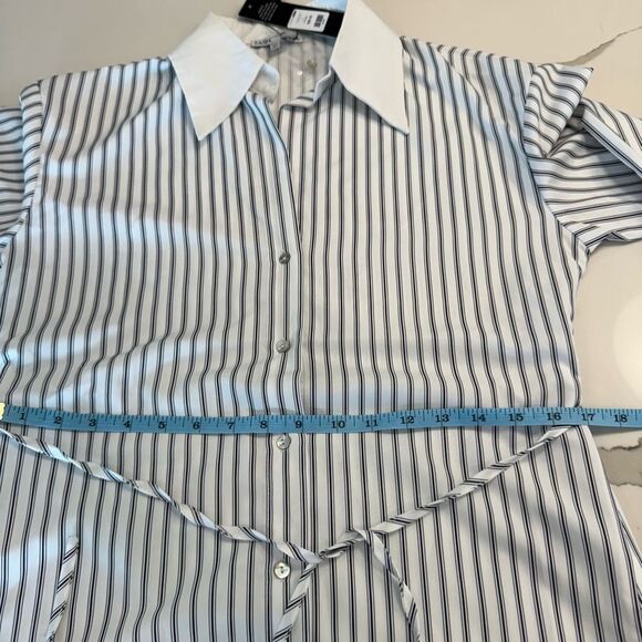 Fashion Nova White and Black Striped Shirt - Picture 3 of 7